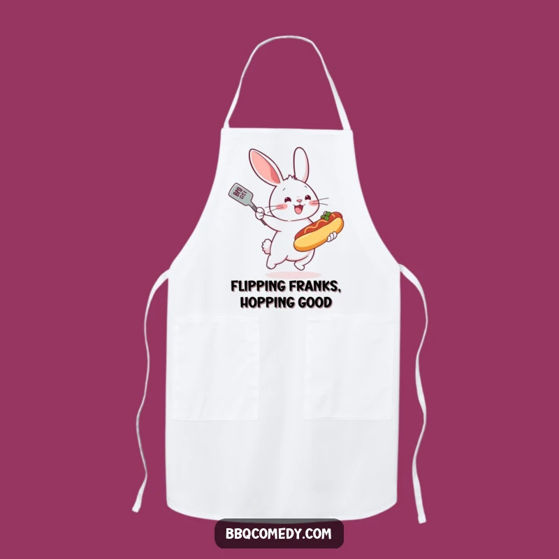 Funny Bunny Chef Apron - Bouncing Hot Dog Grilling Gift!