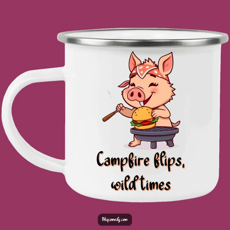 Funny Boar Campfire Mug - Hilarious BBQ Buddy Gift for Outdoor Chefs!