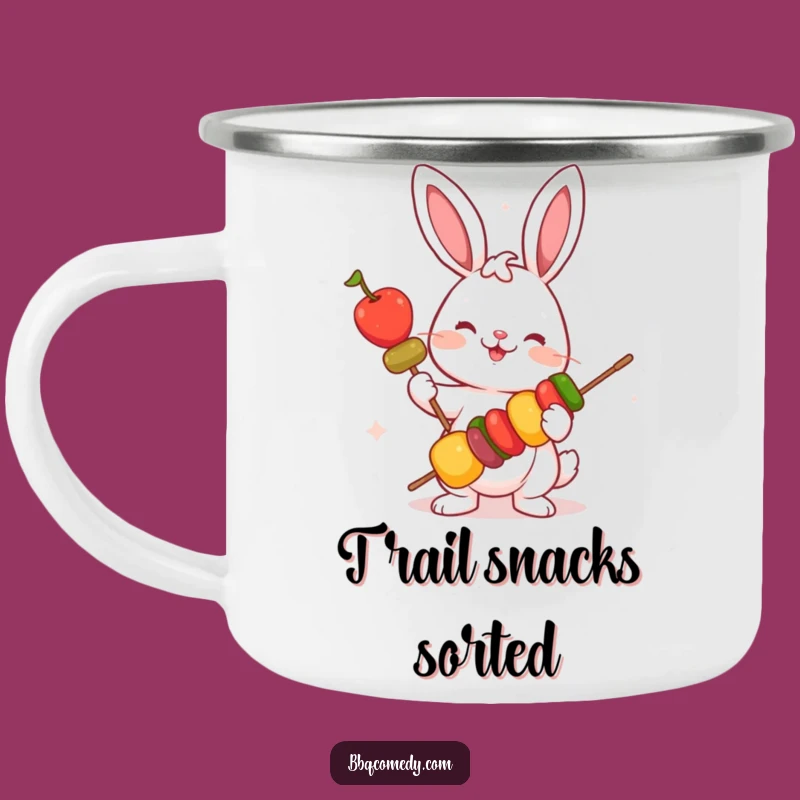 Funny Bunny Veggie Skewer Camping Mug: Healthy Adventures Start Here!