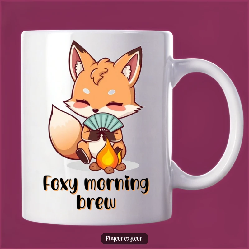 Funny Determined Fox Fanning Embers Mug: Perfect Gift for Patient Fire Starters!