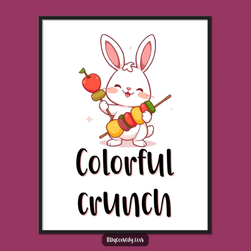 Funny Bunny Veggie Skewer Digital Art Print: Instant Garden Charm Download!
