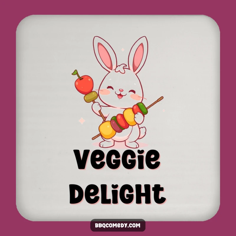 Funny Bunny Veggie Skewer Coaster Set: Protect Surfaces with Garden Charm!
