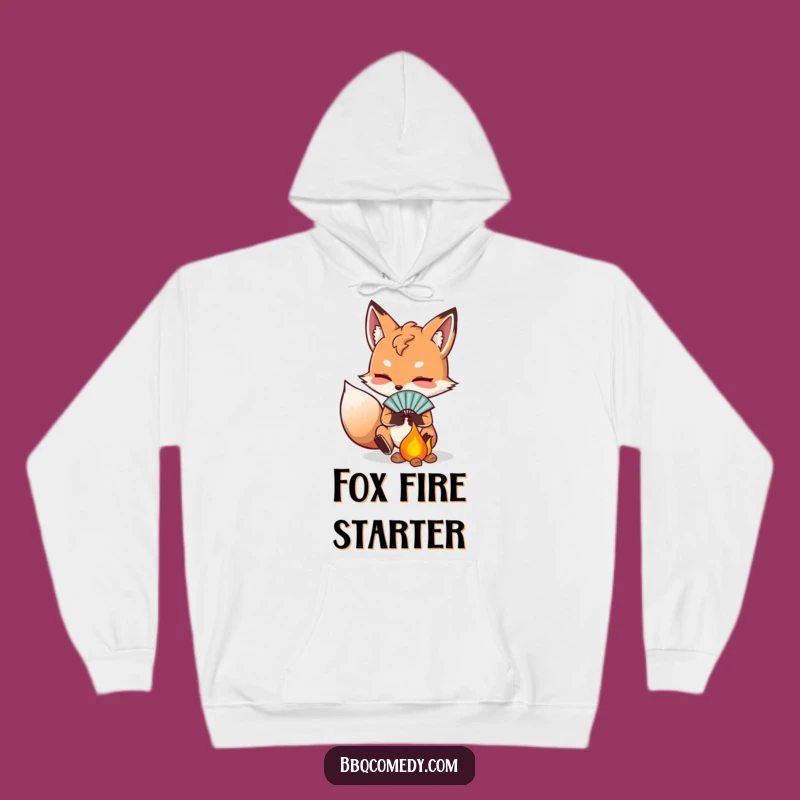 Funny Determined Fox Fanning Embers Hoodie: Stay Focused in Cozy Comedy!