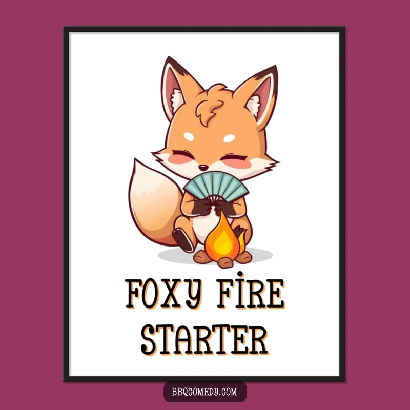 Free Printable Fox Fire Wall Art: Funny Ember Glow Downloadable Decor