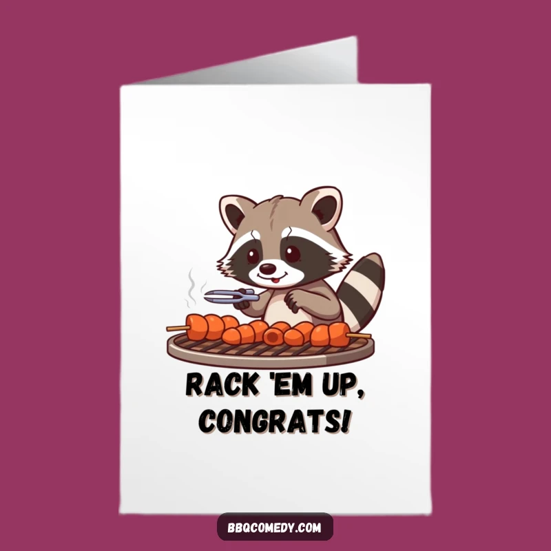 Free Printable Congrats Card: Raccoon Skewer Artist, Achievement Downloadable Gift