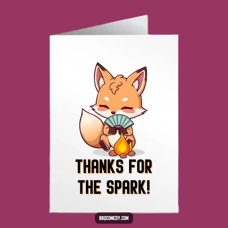 Free Printable Fox Fire Thank You Card: Funny Gratitude Downloadable