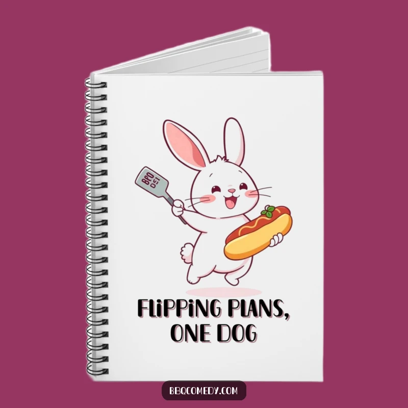Funny Bunny BBQ Notebook - Bouncing Hot Dog Journal & Gift Idea!