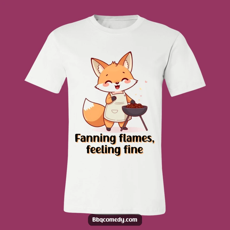 Funny Fox Apron T-Shirt - Cute BBQ Fanning Graphic Tee Gift!