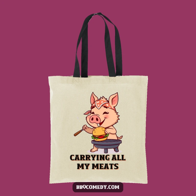Funny Boar Grill Master Tote Bag - Hilarious BBQ Accessory Gift!